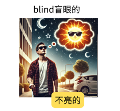 blind 盲眼的 聯想圖